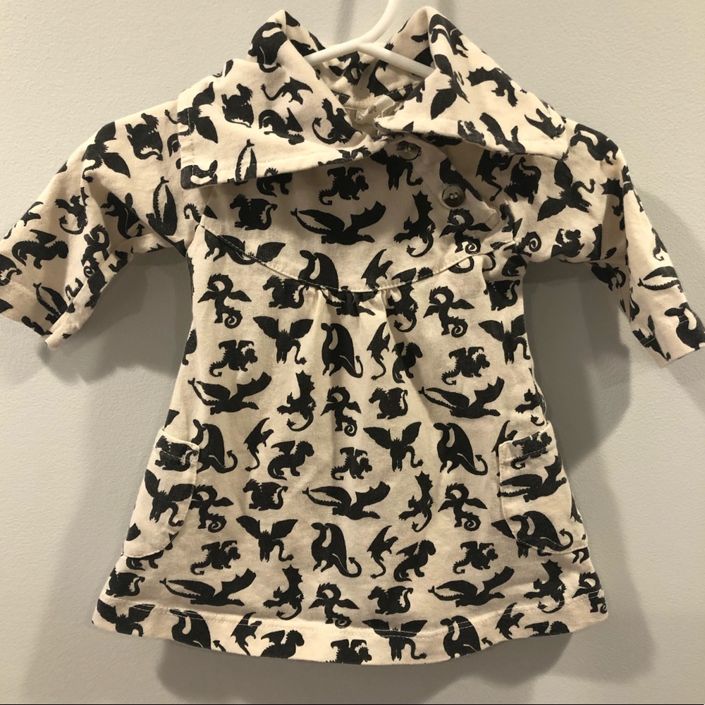 3-6m Long Sleeve Dress | Dragon Print